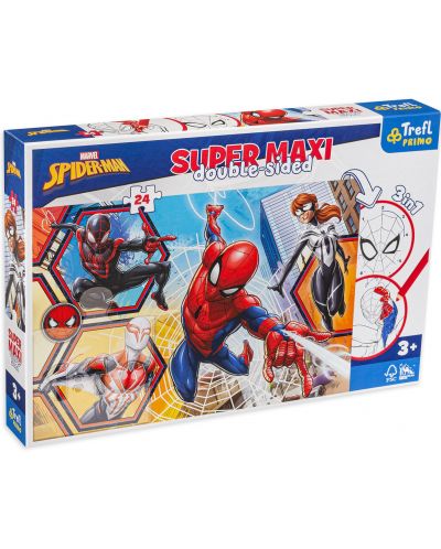 Παζλ διπλής όψης  Trefl  24 μεγάλα κομμάτια-Spiderman σε δράση - 1